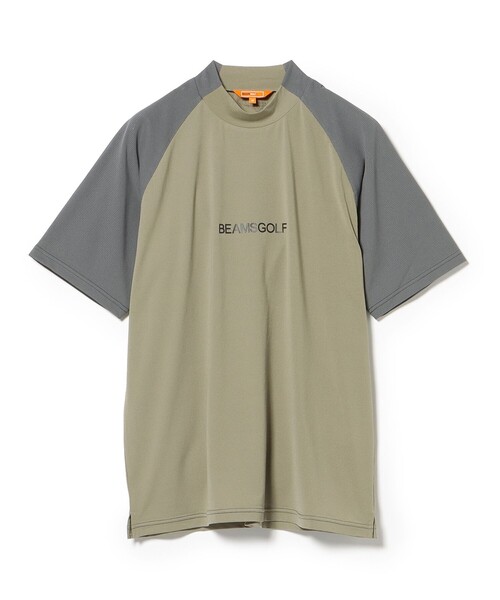 BEAMS GOLF tシャツ ORANGE LABEL / ラグラン切り替え モック