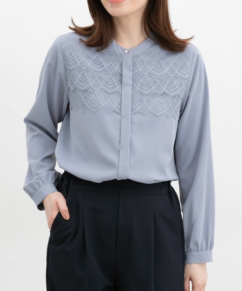 Honeys（ハニーズ） ブラウス シャツ レース使いブラウス レディース