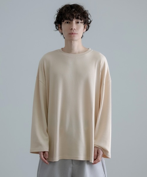 tシャツ 裾ラウンド ワッフル ロンT メンズ レディース : ZOZOTOWN