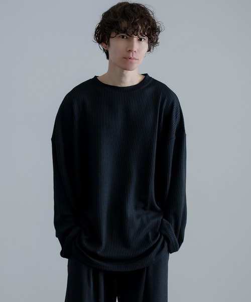 tシャツ 裾ラウンド ワッフル ロンT メンズ レディース : ZOZOTOWN