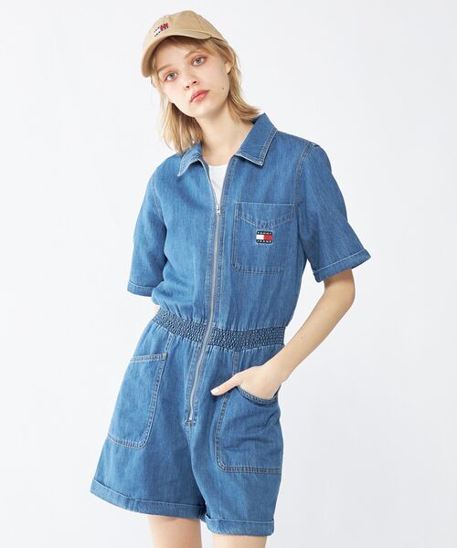  JEANSトミーヒルフィガー デニムワンピース ベルテッドトラッカーデニムワンピース | トミー ジーンズ
