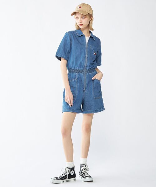 TOMMY JEANS ワンピース デニムプレイスーツ : ZOZOTOWN Yahoo