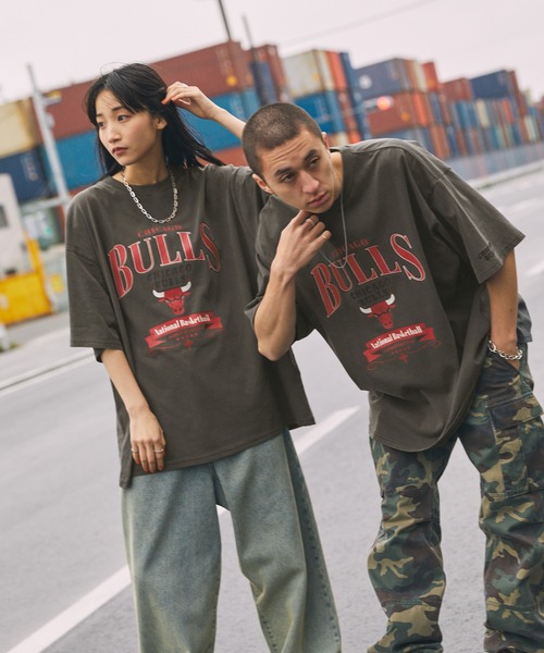 NBA tシャツ NBA/エヌビーエー 別注 ロゴ刺繍/プリント ピグメント加工