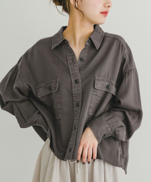 ITEMS URBANRESEARCH ブラウス シャツ リヨセルポケットシャツ