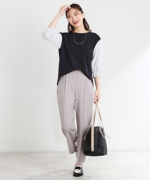ブラウス シャツ 「夏SALE／手洗い可」シアーストライプスリーブブラウス レディース シアーストライプブラウス【手洗い可】（シャツ・ブラウス