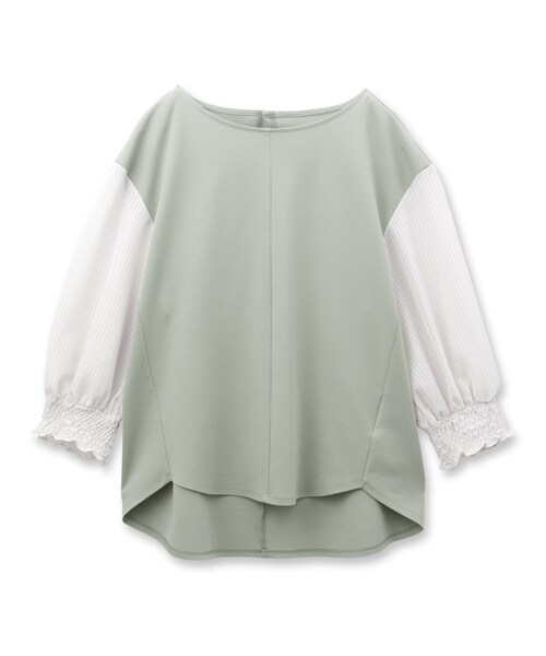 ブラウス シャツ 「夏SALE／手洗い可」シアーストライプスリーブブラウス レディース 夏SALE／手洗い可】シアーストライプスリーブブラウス（シャツ