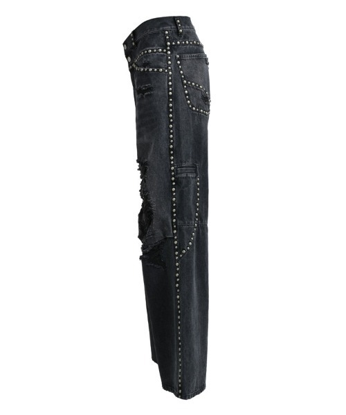 breath ブラックデニム BREATH ジーンズ 「BREATH / ブレス」SUICIDE STUDS WIDE DENIM