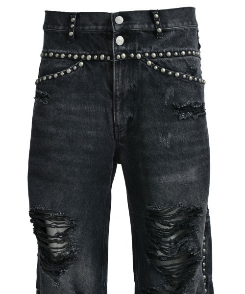 breath ブラックデニム BREATH ジーンズ 「BREATH / ブレス」SUICIDE STUDS WIDE DENIM