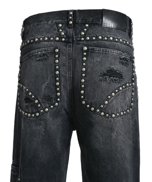 breath ブラックデニム BREATH ジーンズ 「BREATH / ブレス」SUICIDE STUDS WIDE DENIM