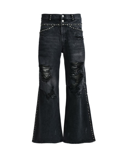 breath ブラックデニム BREATH ジーンズ 「BREATH / ブレス」SUICIDE STUDS WIDE DENIM