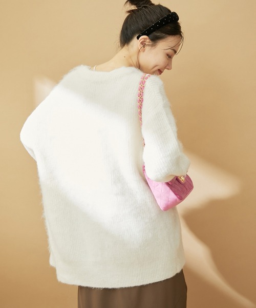 「VIS」 ニットカーディガン FREE チャコールグレー レディース_画像8