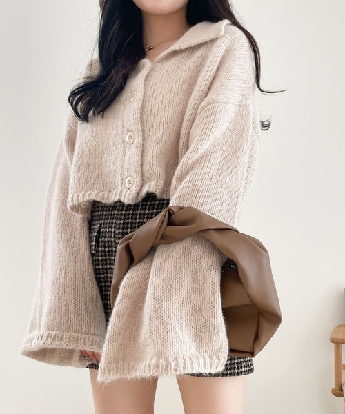 「Heather」 ニットカーディガン FREE ブルー レディース_画像2