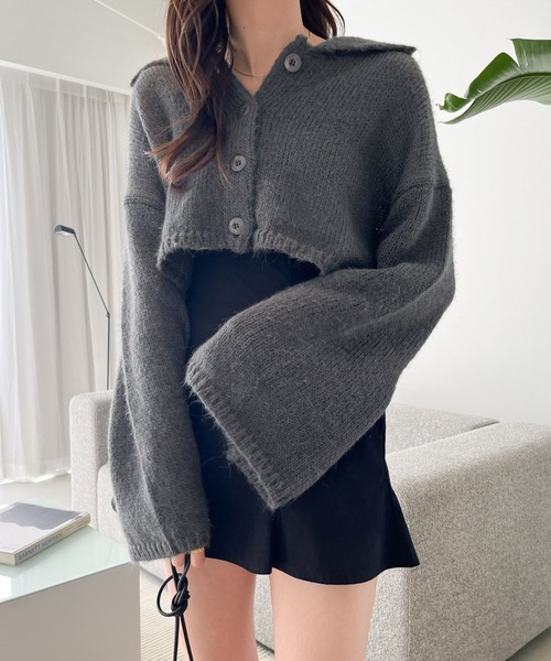 「Heather」 ニットカーディガン FREE ブルー レディース_画像9