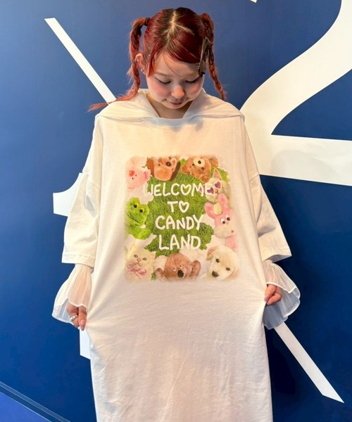 Candy Stripper tシャツ CANDY LAND BIG Tシャツ レディース