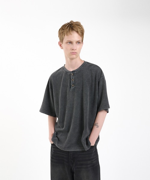 最終割！RRL ヘンリーネックtシャツ RRL - RRL DOUBLE RL ダブルアールエル ヘンリーネック Tシャツ