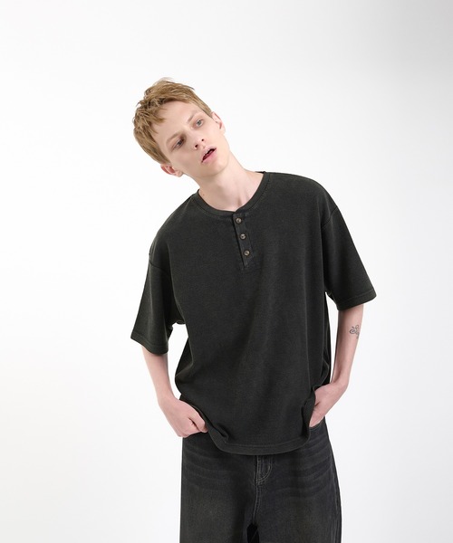 Regen Glanz tシャツ thermal henry neck T‐shirt/サーマル
