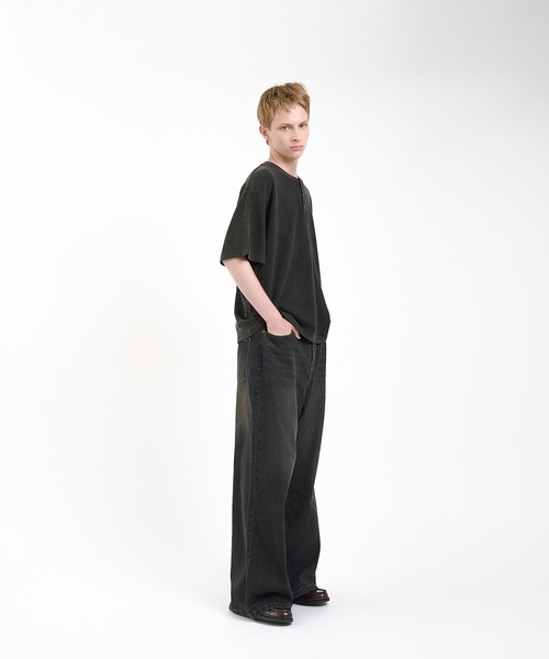 Regen Glanz ヘンリーネック tシャツ thermal henry neck T‐shirt