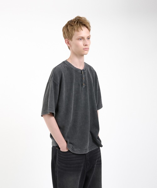 Regen Glanz tシャツ thermal henry neck T‐shirt/サーマルヘンリー