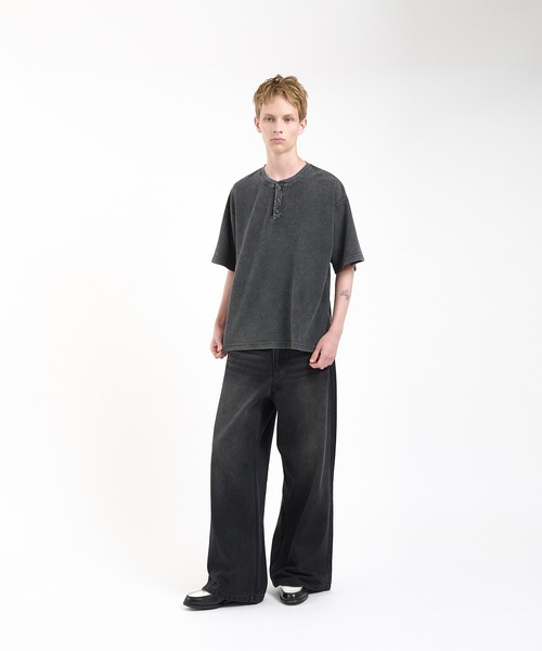 Regen Glanz tシャツ thermal henry neck T‐shirt/サーマルヘンリー
