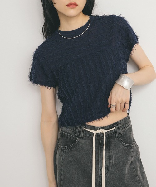 KBF / ケービーエフ ミニフリンジニットTEE KBF ニット セーター ミニフリンジニットTEE レディース