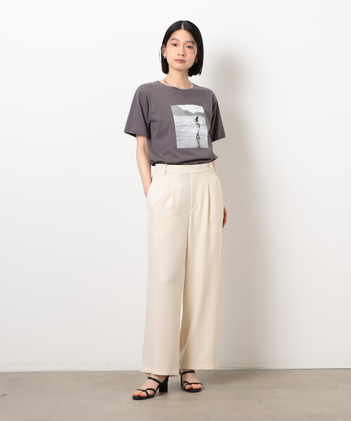 【美品】レナウン　ベージュパンツ　スラックス　ベーシック GeeRA スラックス パンツ 「4サイズ展開」夏にぴったり！カット