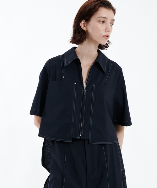 ブラウス シャツ ドライトロスリットシャツ レディース PUBLIC TOKYO ブラウス シャツ ドライトロスリットシャツ
