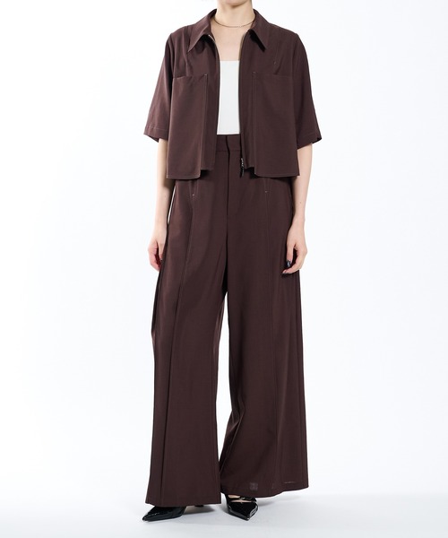 美品PUBLIC TOKYO ドライトロスリットシャツ　半袖シャツ　今季 ドライトロスリットシャツ(1 BEIGE): : ウィメンズ｜PUBLIC