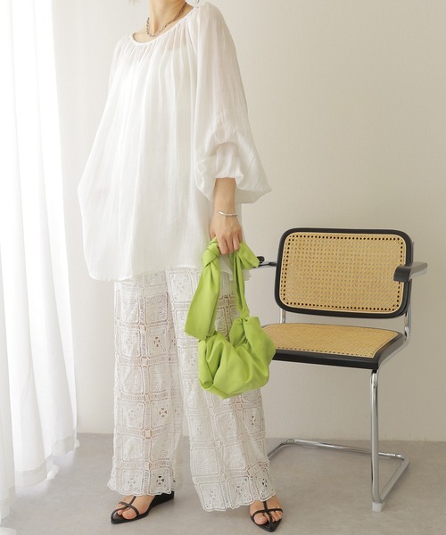 ワイドパンツ パンツ crochet lace semi wide pants /クロシェ レース