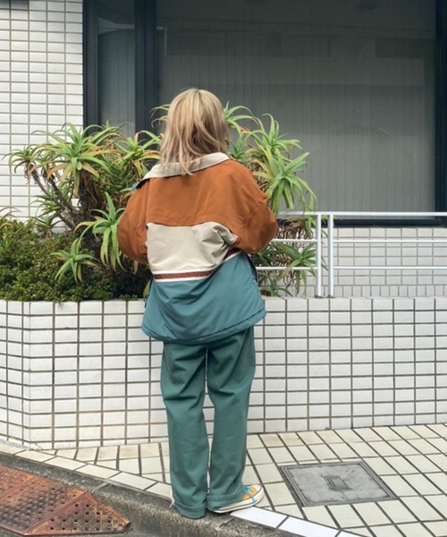 「DOUBLE NAME」 ジップアップブルゾン FREE グリーン レディース_画像2