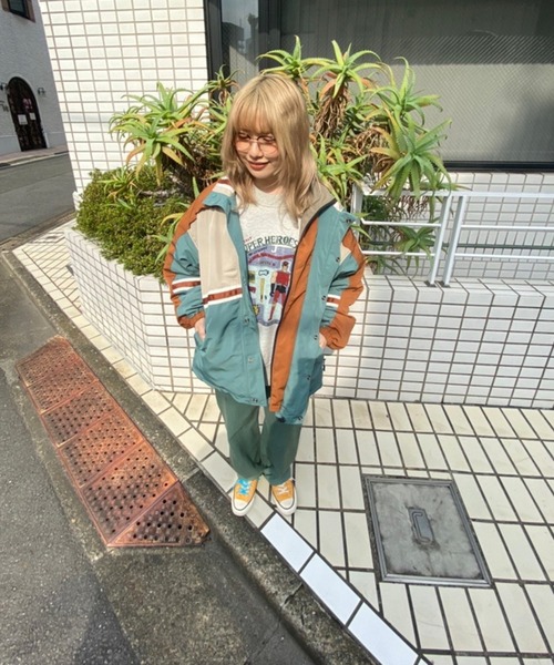 「DOUBLE NAME」 ジップアップブルゾン FREE グリーン レディース_画像5