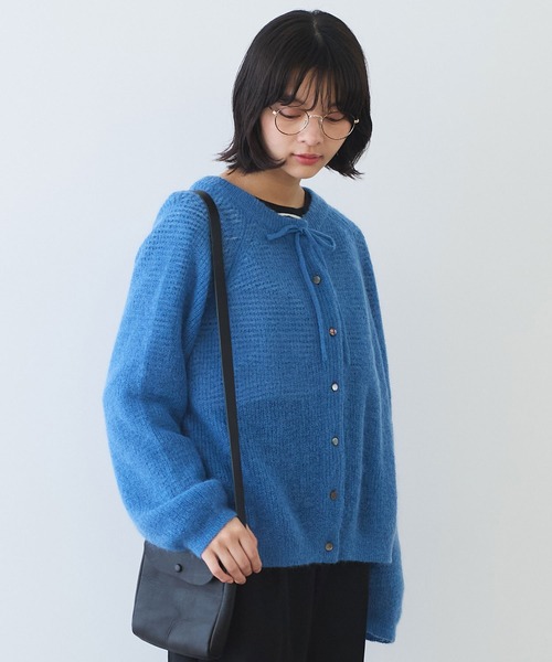 bulle de savon カーディガン ふわふわ ribon ニット