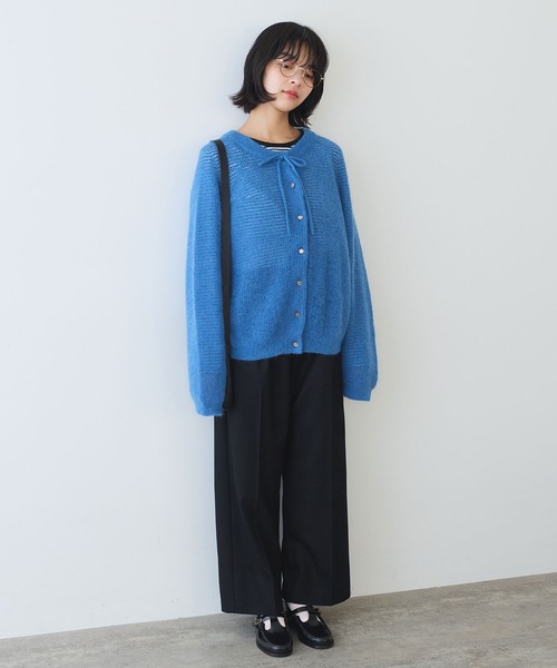 bulle de savon カーディガン ふわふわ ribon ニット