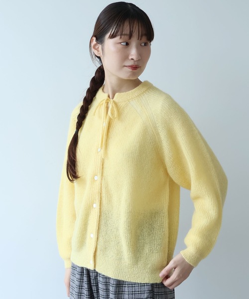 bulle de savon カーディガン ふわふわ ribon ニット