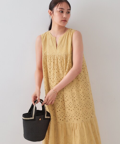 ★★Sea NY アイレット刺繍ハイネックティアードワンピース 関込 最終セール☆Sea N.Y 'Santos' アイレット刺繍ワンピース 送関込
