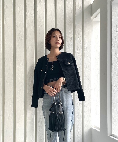 I-SOOK（アイスー） 「ISOOK」 ノーカラージャケット FREE ブラック