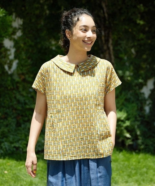 tシャツ Lucir ストライプリップルカットソー レディース