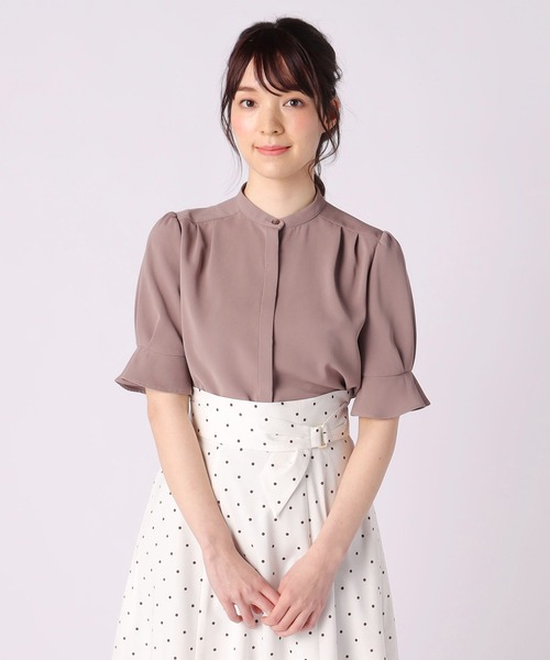 「LAISSE PASSE」 半袖ブラウス MEDIUM モカ レディース