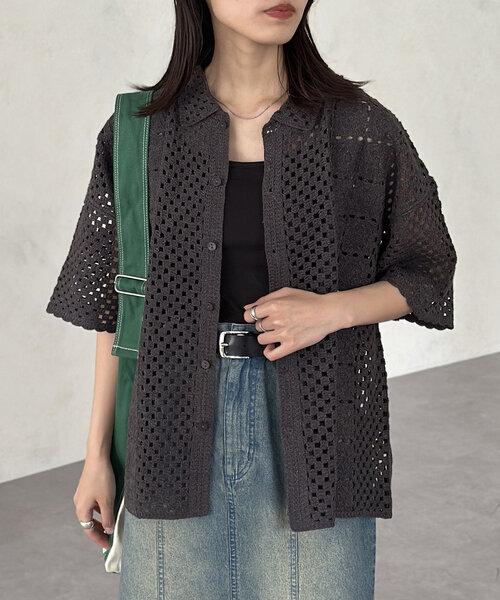 「CPCM」 半袖ニット MEDIUM ブラック レディース