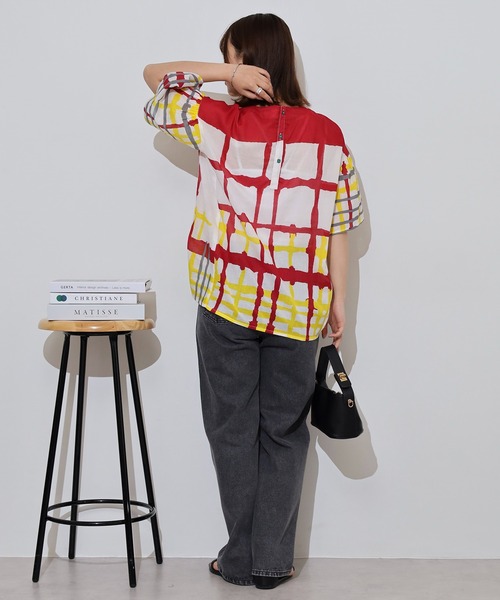 kilki ブラウス シャツ ブラードプレイドプルオーバーブラウス
