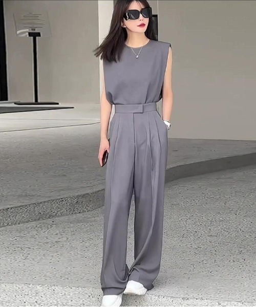 上下セットノースリーブトップスワイドパンツ夏 wlp-lady99-1.jpg