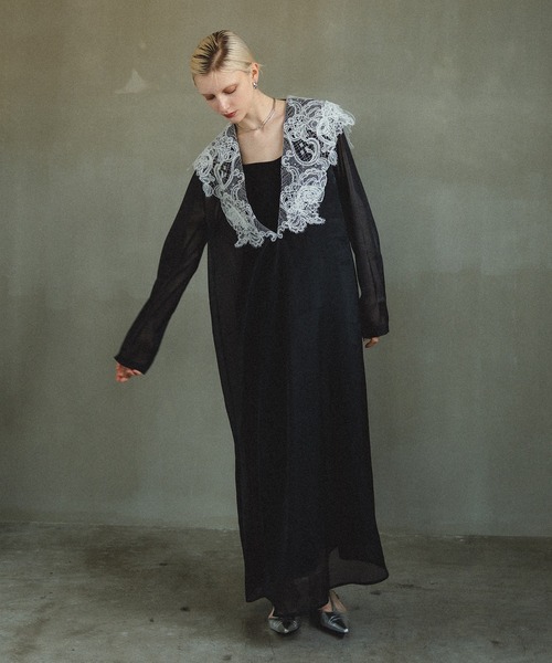 et.UNIVER オケージョンドレス et.UNiVER ドレス Big collar A-line dress : ZOZOTOWN Yahoo!店