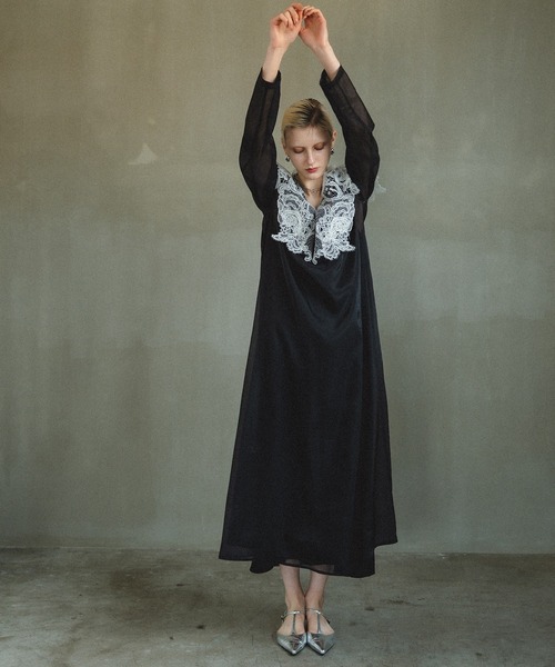 ドレス Big collar A-line dressの画像