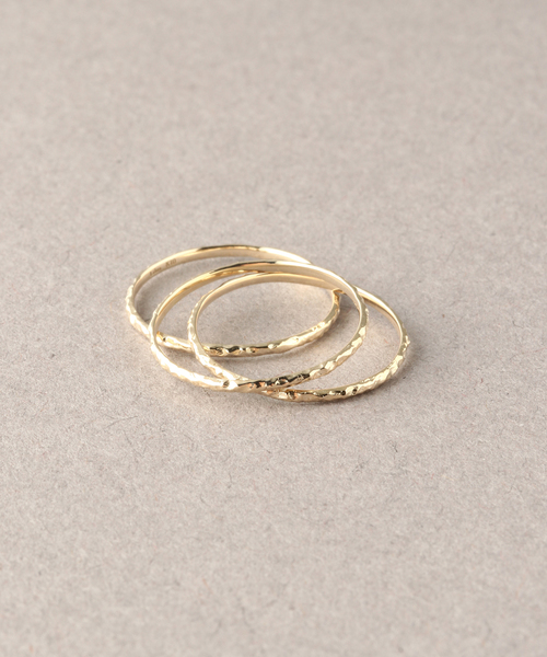 Lilas 指輪 リング テクスチャー3本リング K10 レディース : ZOZOTOWN