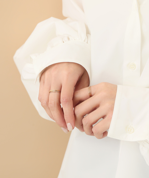 Lilas 指輪 リング テクスチャー3本リング K10 レディース : ZOZOTOWN