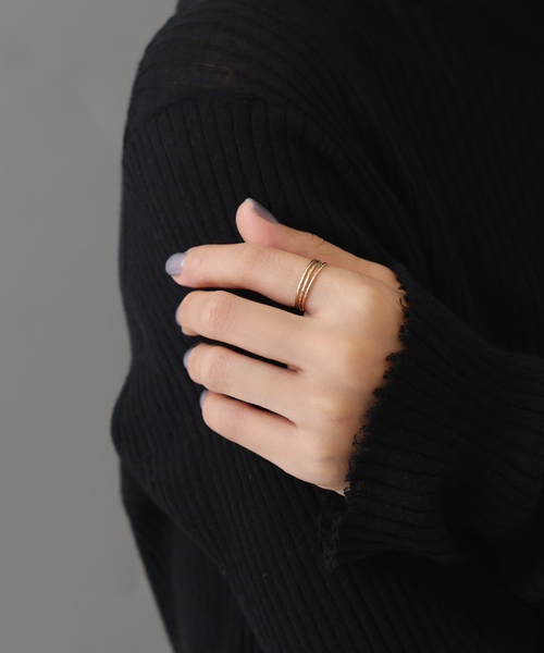 Lilasテクスチャー3本リング K10 11号 テクスチャー3本リング K10（リング）｜Lilas（リラ）の通販