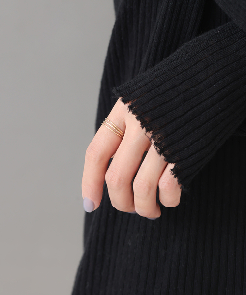 Lilas 指輪 リング テクスチャー3本リング K10 レディース : ZOZOTOWN