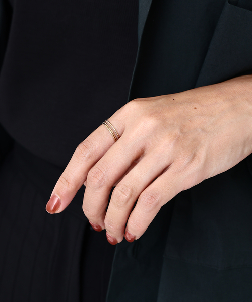 Lilas 指輪 リング テクスチャー3本リング K10 レディース : ZOZOTOWN