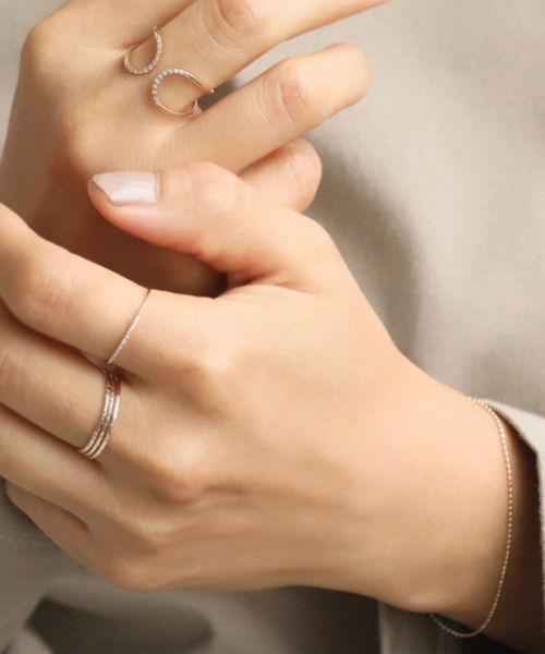 Lilas 指輪 リング テクスチャー3本リング K10 レディース : ZOZOTOWN