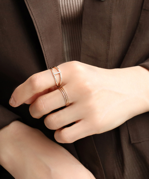 K10指輪3個 anq.】K10・ホワイトトパーズ×ダイヤ リング | KU-CROISSANT 公式オンラ