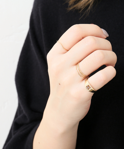 Lilas 指輪 リング テクスチャー3本リング K10 レディース : ZOZOTOWN